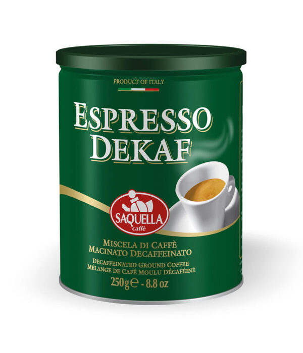 Cafea macinata Saquella Espresso Dekaf Cutie 250 g